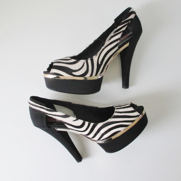 zebra platform shoes